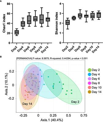Temporal changes in the fecal microbiome and blood metabolites of early neonatal calves